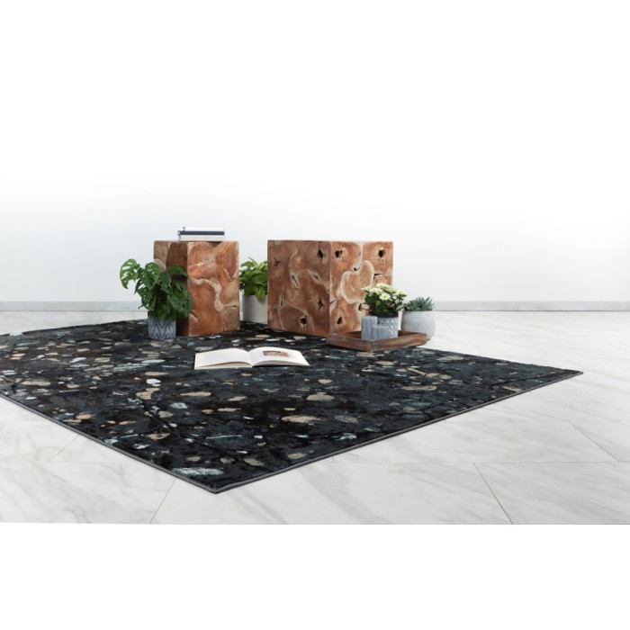 Tapis 290x200cm, design G308A coloris bleu pétrole - Confort et élégance pour votre intérieur