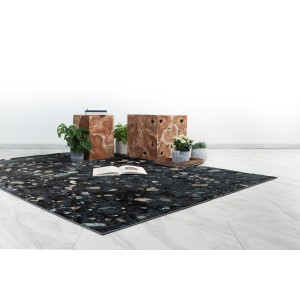 Tapis 290x200cm, design G308A coloris bleu pétrole - Confort et élégance pour votre intérieur