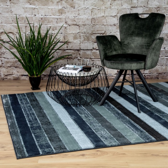 Tapis 290x200cm, design G408A coloris bleu pétrole - Confort et élégance pour votre intérieur