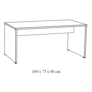 Bureau professionnel YUKON – 180 cm chêne brut – Grand bureau design et robuste