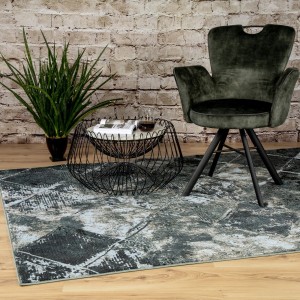 Tapis 290x200cm, design G508A coloris bleu pétrole - Confort et élégance pour votre intérieur