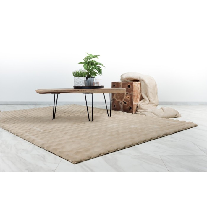 Tapis 170x120cm, design H008Y coloris beige - Confort et élégance pour votre intérieur