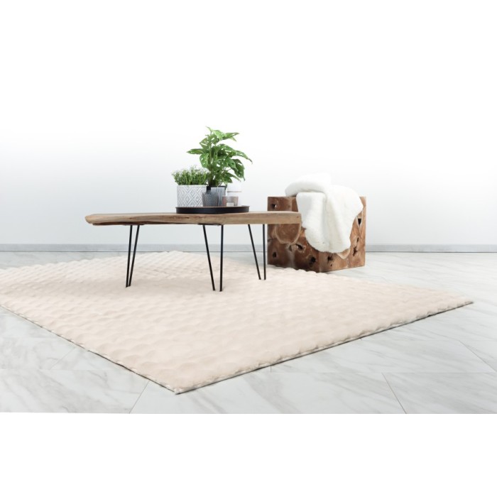 Tapis 150x80cm, design H008Y coloris ivoire - Confort et élégance pour votre intérieur
