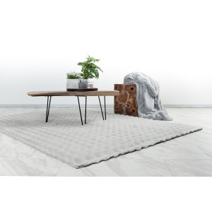 Tapis 150x80cm, design H008Y coloris argent - Confort et élégance pour votre intérieur