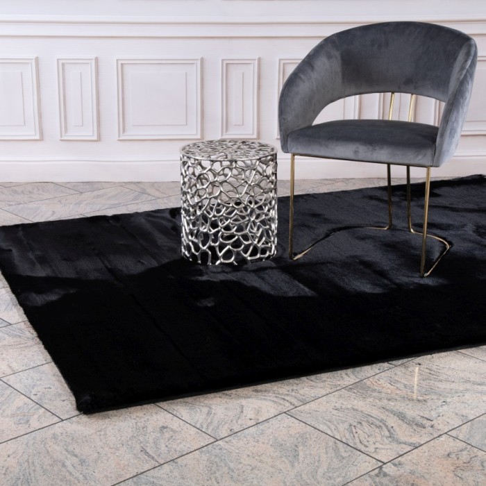 Tapis 150x80cm, design H008N coloris noir - Confort et élégance pour votre intérieur