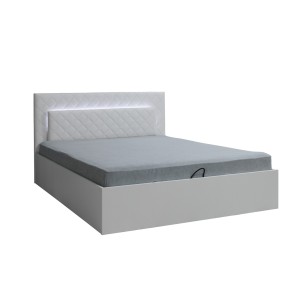 Ensemble pour chambre à coucher PANAREA. Lit adulte avec option coffre design 180x200 + deux chevets + sommier