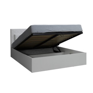Ensemble pour chambre à coucher PANAREA. Lit adulte avec option coffre design 180x200 + deux chevets + sommier