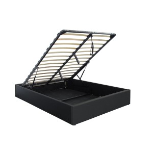 Lit coffre 140x200 collection YANI coloris noir. Lit avec un grand coffre pour votre chambre à coucher