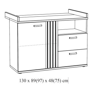 Commode bébé TOMMY – Table à langer intégrée coloris chêne doré