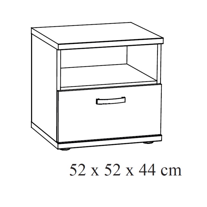 Table de chevet pour chambre bébé et enfant avec tiroir et niche, collection TIMMY Coloris chêne doré