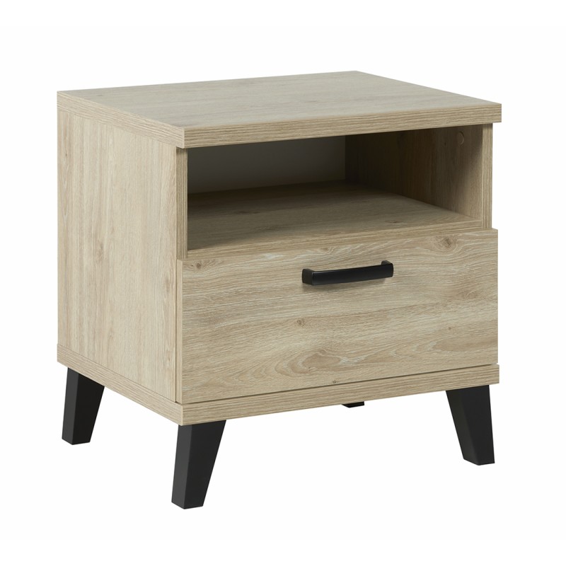 Table de chevet DANAÉ – 1 tiroir + 1 niche – Chêne clair – Chambre bébé et enfant 