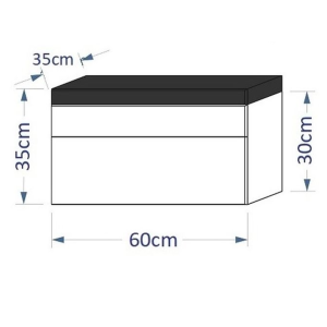 Ensemble meubles de salle de bain collection RAVEN, coloris blanc mat et brillant, avec vasque 60cm et deux colonnes