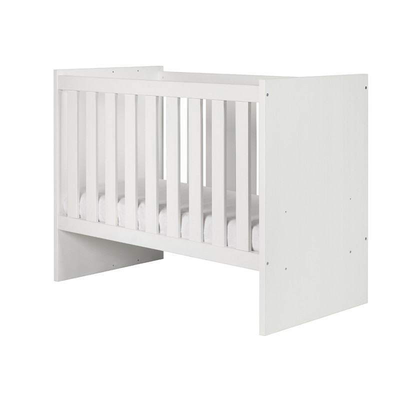 Lit bébé robuste 60x120 évolutif en lit enfant 90x200 coloris blanc collection DANAÉ.