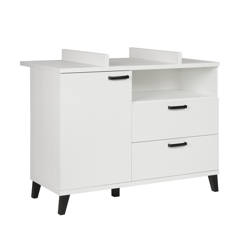 Commode bébé DANAÉ – Table à langer intégrée coloris blanc