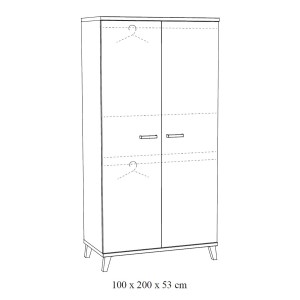 Chambre bébé ou enfant DANAÉ, coloris blanc, lit 60x120 évolutif en 90x200, armoire, commode à langer et chevet