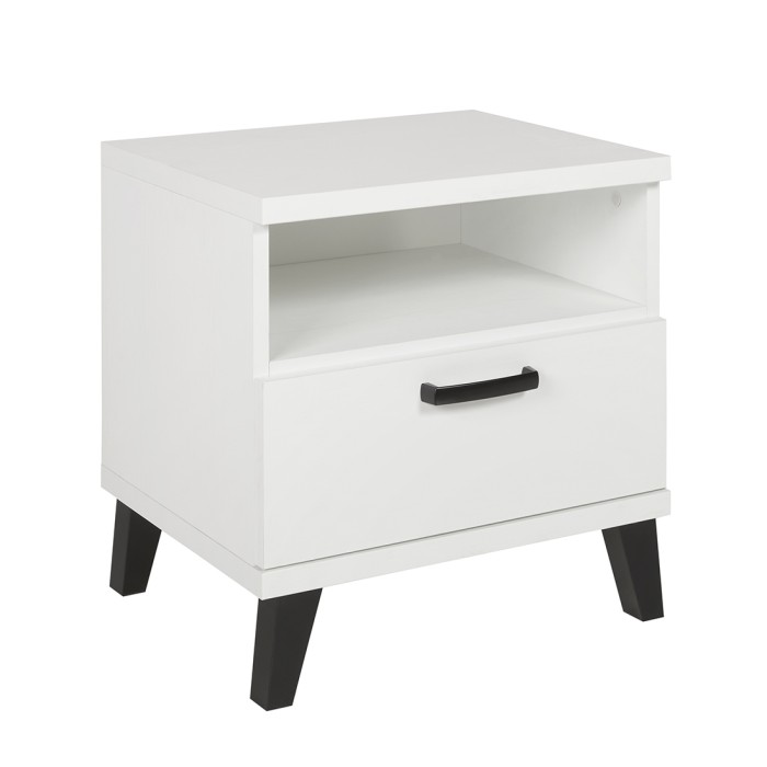 Chambre bébé ou enfant DANAÉ, coloris blanc, lit 60x120 évolutif en 90x200, armoire, commode à langer et chevet