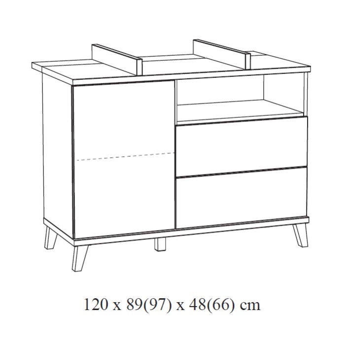 Commode bébé LOUISE – Table à langer intégrée coloris chêne River OAK