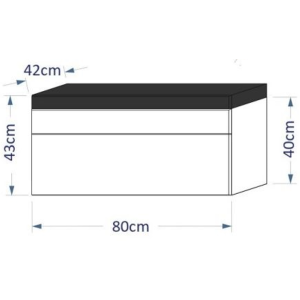 Ensemble meubles de salle de bain collection BIRD, coloris noir mat et brillant avec une colonne et vasque 80cm