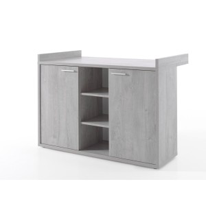 Commode bébé MATHEO – Table à langer intégrée coloris gris effet bois
