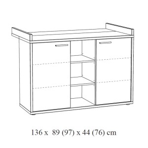Chambre bébé ou enfant MATHEO, lit 60x120 évolutif en 90x200, armoire, commode à langer et chevet