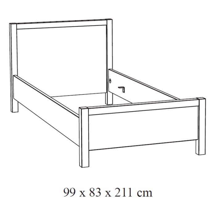 Chambre enfant robuste MATHEO, lit 90x200, armoire, bureau, bibliothéque et chevet