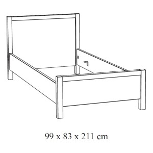 Chambre enfant robuste MATHEO, lit 90x200, armoire, bureau, bibliothéque et chevet