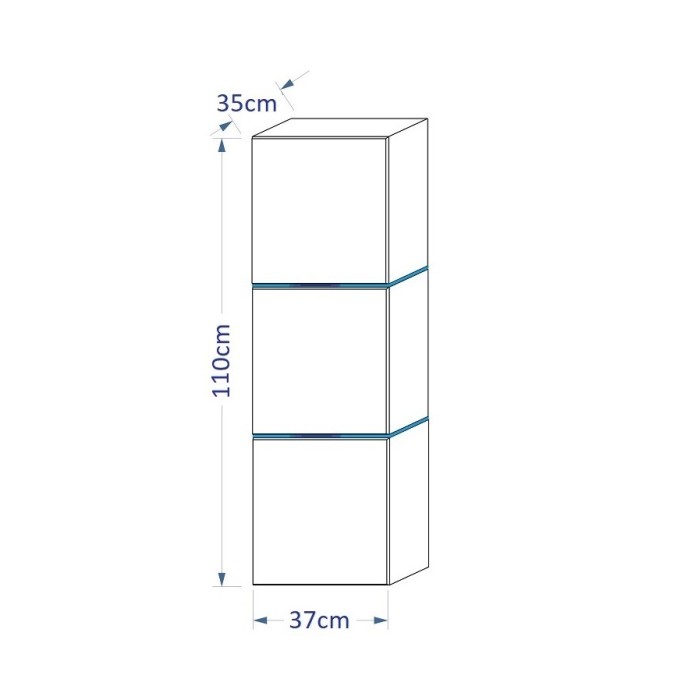 Ensemble meubles de salle de bain collection OWL, coloris noir mat et brillant avec deux colonnes et vasque 60cm
