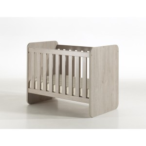 Lit bébé robuste 60x120 évolutif en lit enfant 90x200 coloris chêne clair collection DANY