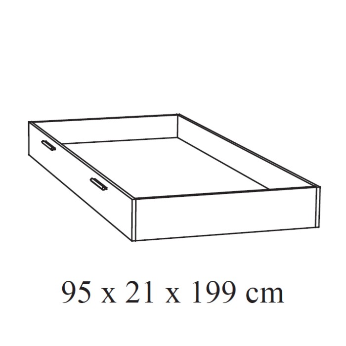 Tiroir robuste pour Lit Enfant DANY 90x200 coloris chêne clair.