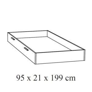 Tiroir robuste pour Lit Enfant DANY 90x200 coloris chêne clair.