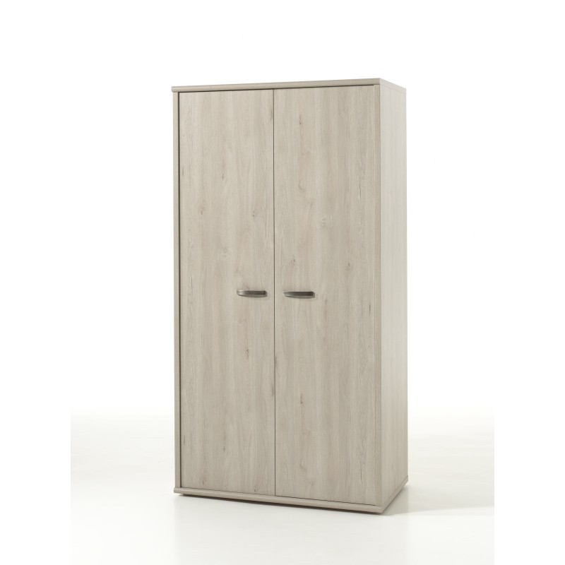 Armoire robuste pour chambre d'enfant 2 portes collection DANY coloris chêne clair