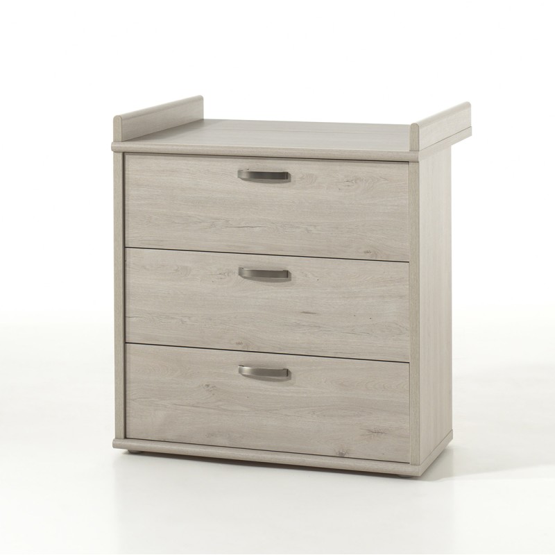 Commode bébé DANY – Table à langer intégrée coloris chêne clair