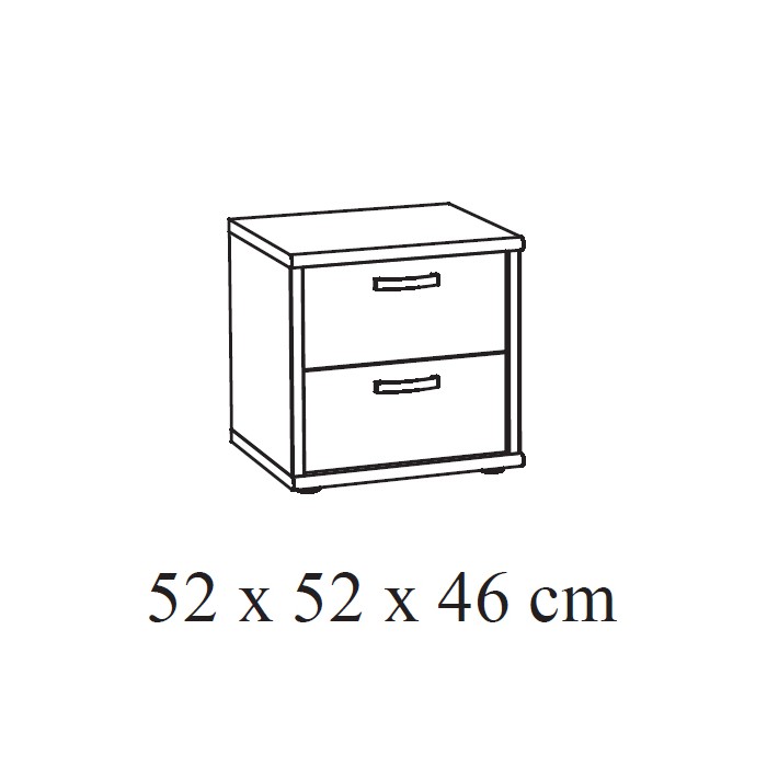 Table de chevet DANY – 2 tiroirs – Chêne clair
