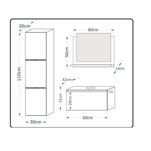 Ensemble meubles de salle de bain collection OWL, coloris blanc mat et brillant avec une colonne sans vasque