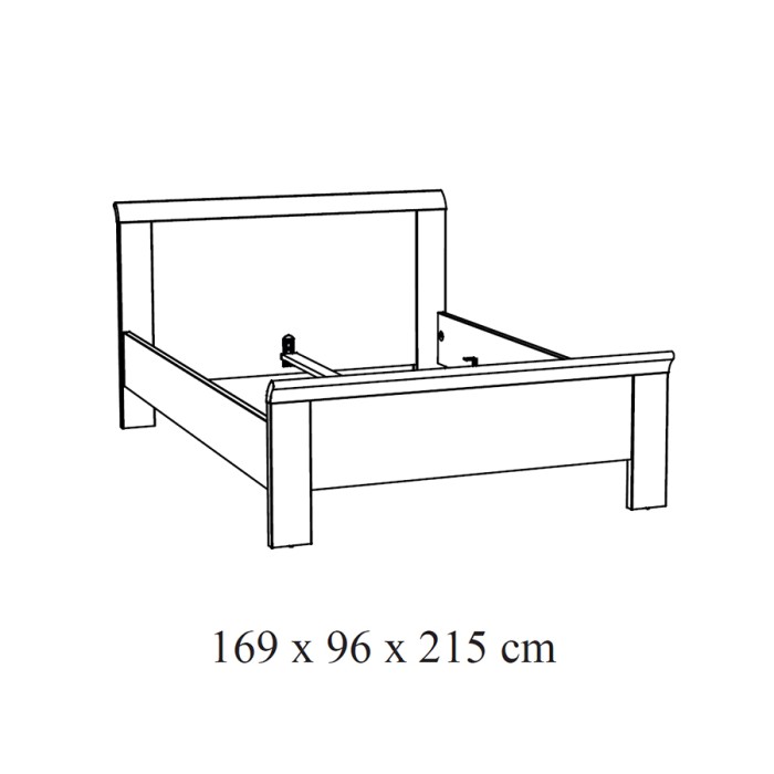 Chambre adulte collection DANY : armoire 250 cm, lit 160x200, commode, chevets, chêne clair