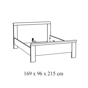 Chambre adulte collection DANY : armoire 250 cm, lit 160x200, commode, chevets, chêne clair