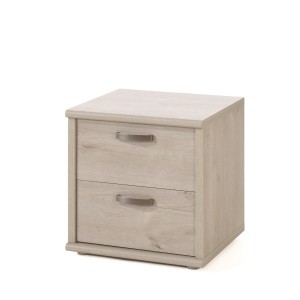 Chambre adulte collection DANY : armoire 250 cm, lit 180x200, commode, chevets, chêne clair