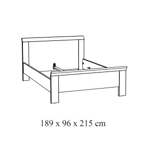 Chambre adulte collection DANY : armoire 250 cm, lit 180x200, commode, chevets, chêne clair