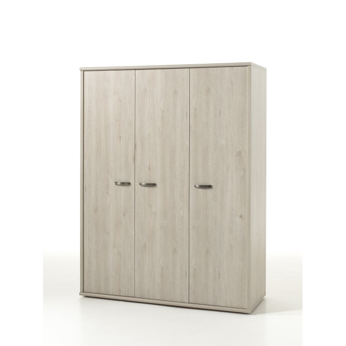 Chambre bébé DANY, lit 60x120 évolutif en 90x200, armoire, commode à langer et chevet, coloris chêne