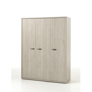 Chambre bébé DANY, lit 60x120 évolutif en 90x200, armoire, commode à langer et chevet, coloris chêne