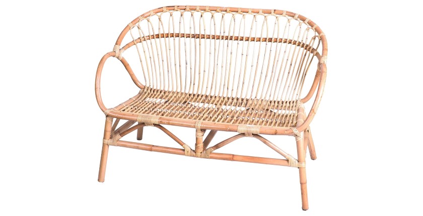 Canapé d'extérieur en rotin 83x68x116cm, parfait pour se relaxer au naturel