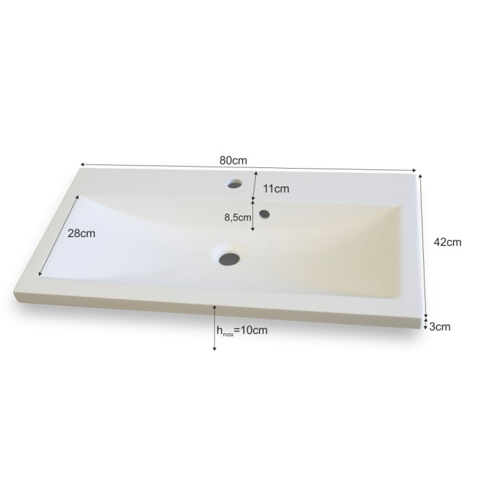 Ensemble meubles de salle de bain noir, collection OWL. Colonne, meuble sous vasque, vasque 80cm, miroir, siphon et leds.