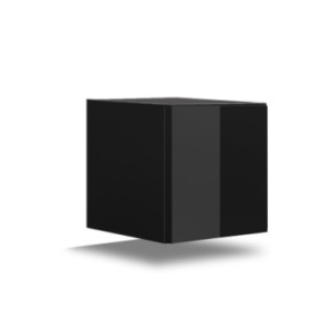 Meuble de salon noir collection CEPTO, 1 porte. Idéal pour un petit rangement dans le salon