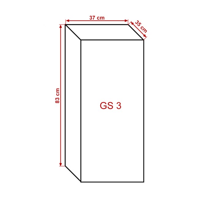 Meuble de salon noir collection CEPTO, 1 porte, 2 étagères. Idéal pour un petit rangement dans le salon