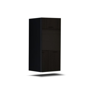 Meuble de salon noir collection CEPTO, 1 porte, 2 étagères. Idéal pour un petit rangement dans le salon