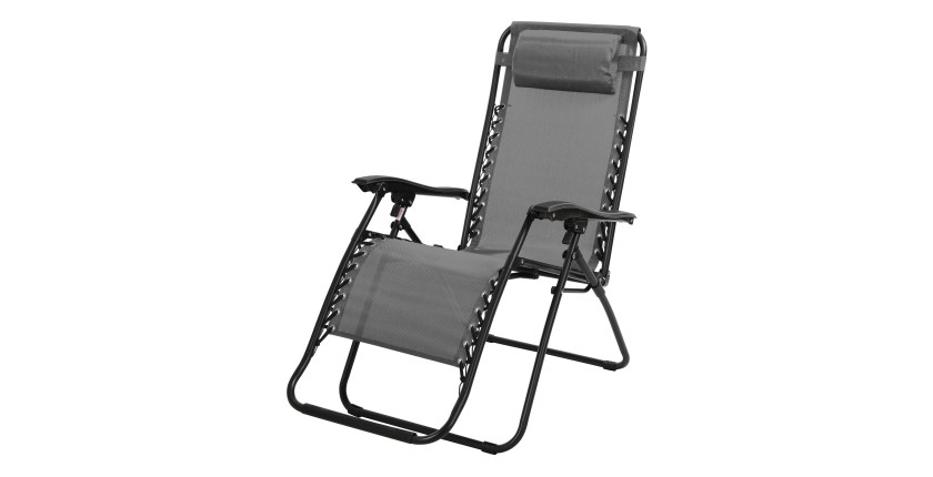 Fauteuil relax d'extérieur coloris anthracite, dimension 176x108x64cm