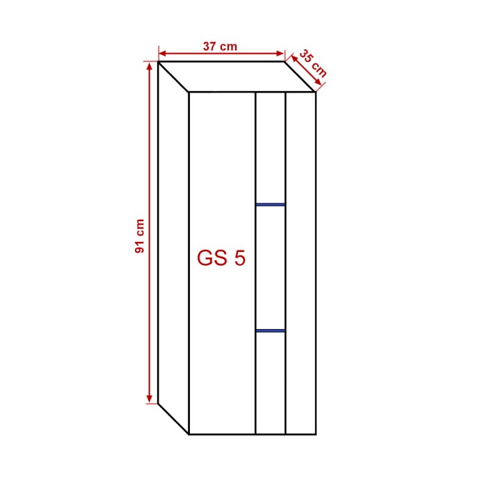 Meuble de salon blanc collection CEPTO 37x91cm, 1 porte avec vitre, 1 étagère.
