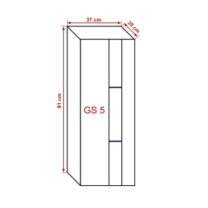 Meuble de salon blanc collection CEPTO 37x91cm, 1 porte avec vitre, 1 étagère.