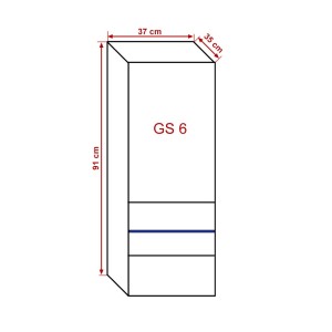 Meuble de salon blanc collection CEPTO 37x91cm, 1 porte, 2 étagères, 2 niches.