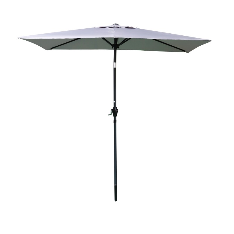 Parasol inclinable gris clair, dimension 135x210cm